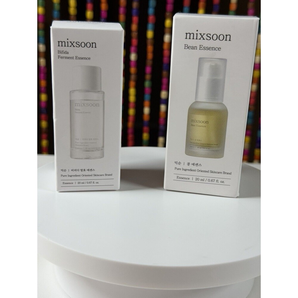 Mixsoon K-Beauty Essence Lot: Bean Essence 20ml & Bifida Ferment 0.67oz nib